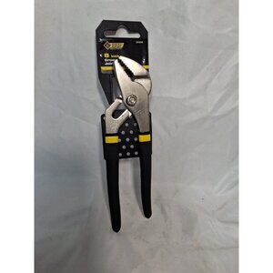 Steel Grip Pliers  Carbon Steel Black/Yellow Tongue and Groove 8" long